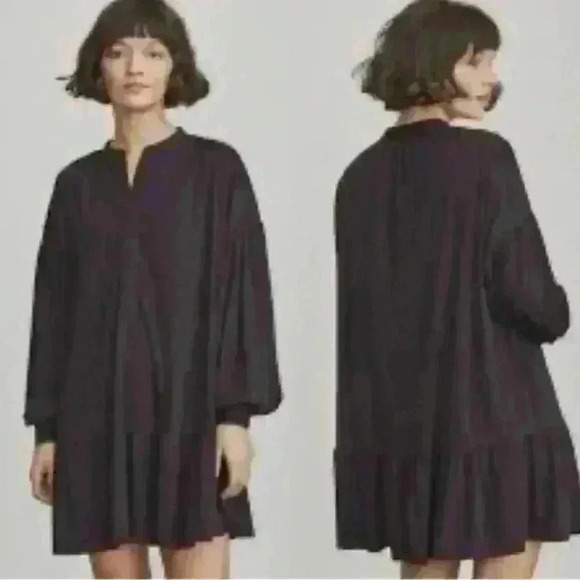 Elizabeth and James Dresses & Skirts - ELIZABETH AND JAMES Kohls Black Oversized Drop Waist Long Sleeve Dress Sz Small